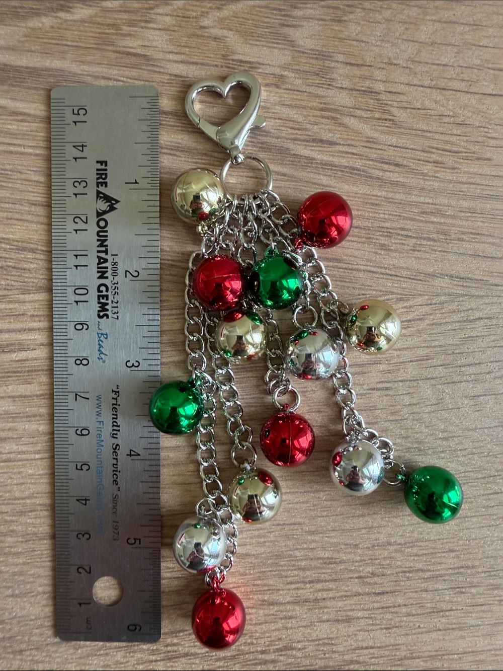 HAND CRAFTED CHRISTMAS ORNAMENT BAG CHARM Festive Holiday Purse Clip Key Ring - Picture 5 of 8